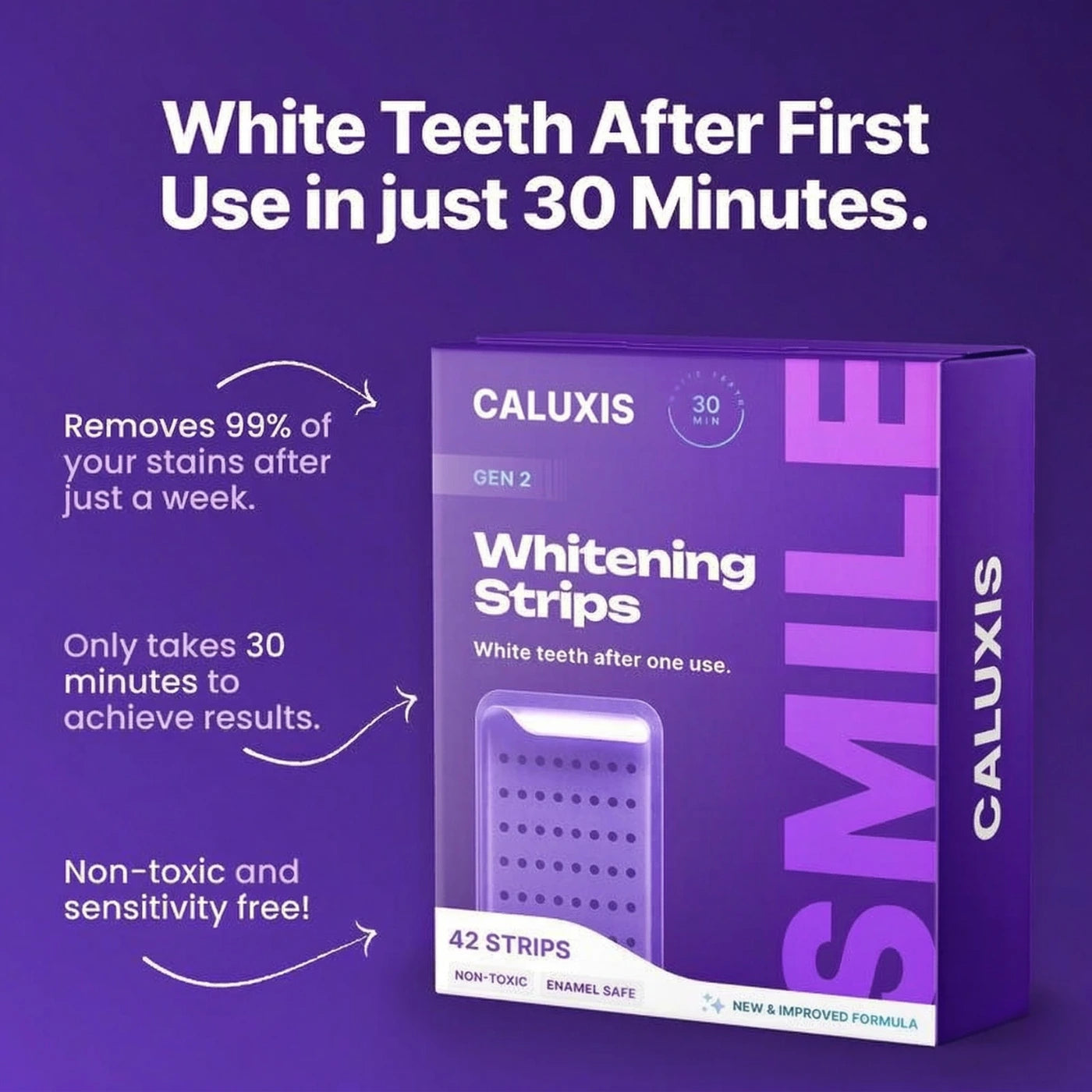 Caluxis™ Purple Teeth Whitening Strips